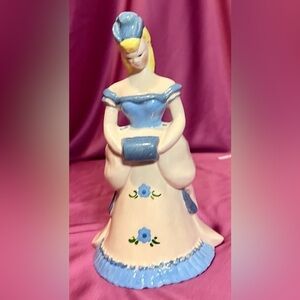 Vintage mid-century Kay Finch 7" California pottery lady figurine.